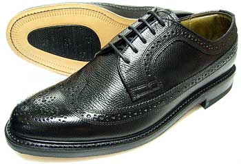 TUFF（タフ）British Classic 本革底 ウィングチップ ビジネスシューズ（型押）黒 ワイズ（幅）3E（EEE）27.5cm、28cm（28.0cm）、29cm（29.0cm）/大きいサイズ・革靴・紳士靴｜靴のパラダイス