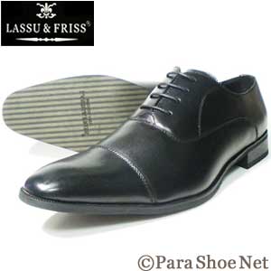 LASSU＆FRISS ロングノーズ ストレートチップ（内羽根）ビジネスシューズ 黒 3E（EEE）  27.5cm、28cm（28.0cm）、28.5cm、29cm（29.0cm）、30cm（30.0cm）［大きいサイズ・革靴・紳士靴］