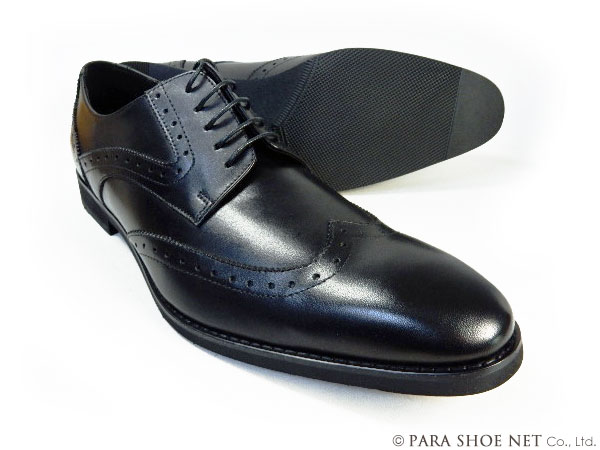 PARASHOE 本革 ウィングチップ 商行為シューズ 黒 ワイズ 4E（EEEE）27.5珊、28珊（28.0珊）、28.5珊、29珊（29.0珊）、29.5珊、30珊（30.0珊）、31珊（31.0珊）、32珊（32.0珊）【大層らしい大きさ（ビッグ大きさ）メンズ 革靴・成人男性靴】