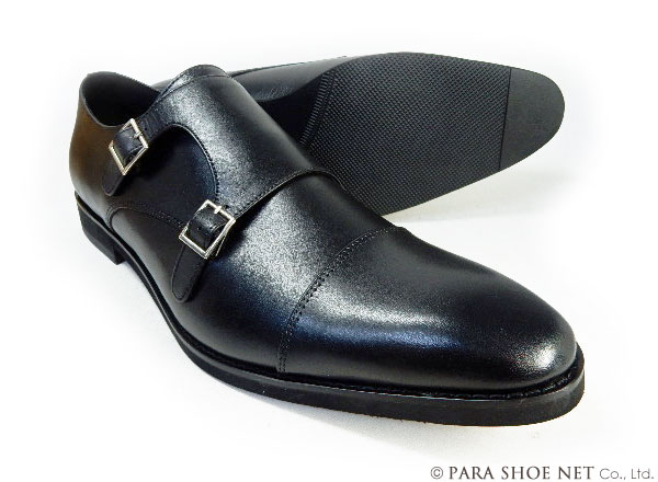 PARASHOE 本革 ダブルモンクストラップ 商行為シューズ 黒 ワイズ 4E（EEEE）27.5珊、28珊（28.0珊）、28.5珊、29珊（29.0珊）、29.5珊、30珊（30.0珊）、31珊（31.0珊）、32珊（32.0珊）【大層らしい大きさ（ビッグ大きさ）メンズ 革靴・成人男性靴】