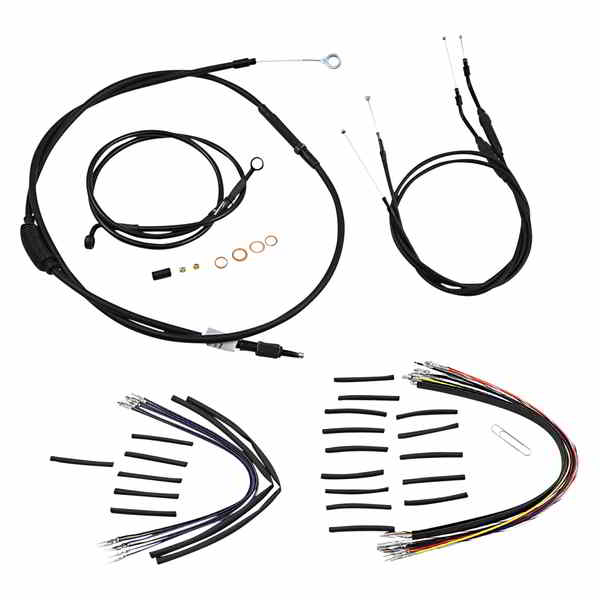 取寄せ ジェイルバーケーブルキット - 10インチハンドルバー - ブラックビニール バーリーブランド Jail Bar Cable Kit - 10 Handlebars - Black Vinyl B30-1146 DRAG 06101919|ハーレーパーツデポ