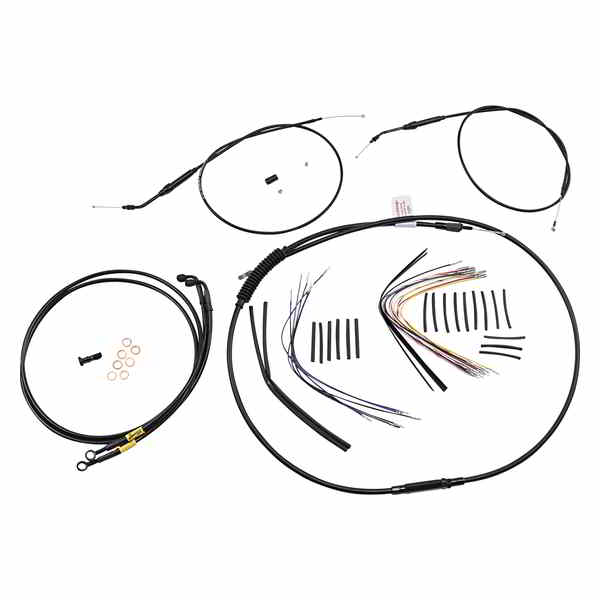 取寄せ ジェイルバーケーブルキット - 14インチハンドルバー - ブラックビニール バーリーブランド Jail Bar Cable Kit - 14 Handlebars - Black Vinyl B30-1191 DRAG 06620597
