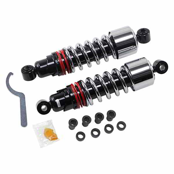 取寄せ スラマープラスショック - クローム - FXD バーリーブランド Slammer Plus Shocks - Chrome - FXD B28-1207 DRAG 13101971