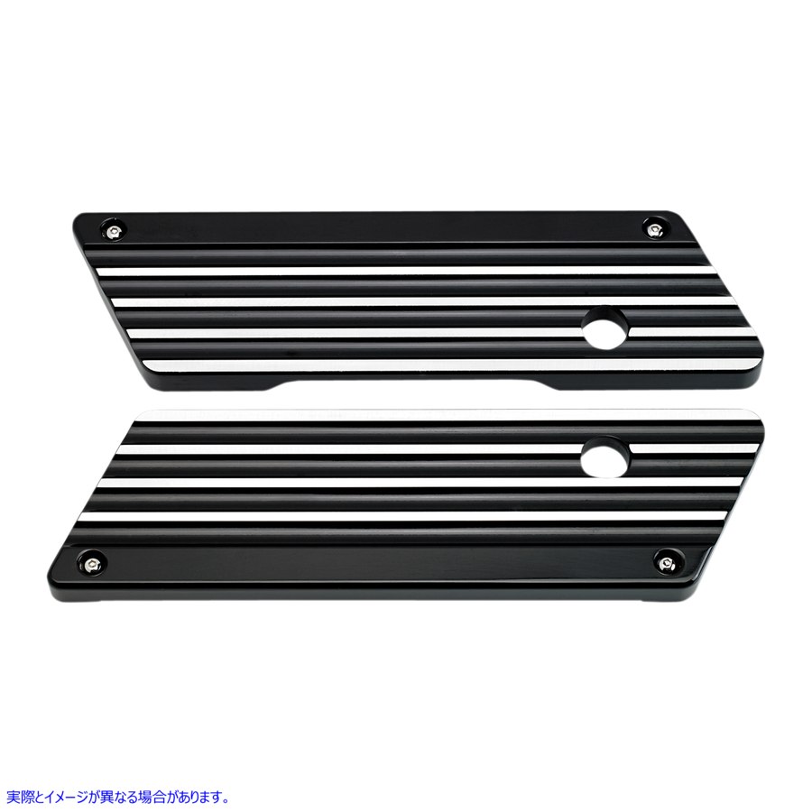 取寄せ フィン付きサドルバッグラッチカバー - ブラック - FL 93-13 ジョーカーマシーン Finned Saddlebag Latch Covers - Black - FL '93-'13 04-50-1B DRAG 35010432