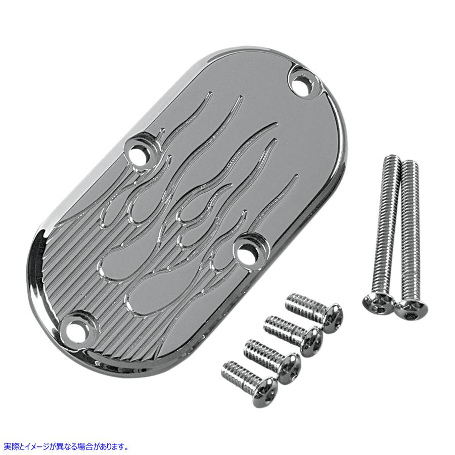 取寄せ 検査カバー - 炎 ジョーカーマシーン Inspection Cover - Flame 921016FC DRAG DS375065