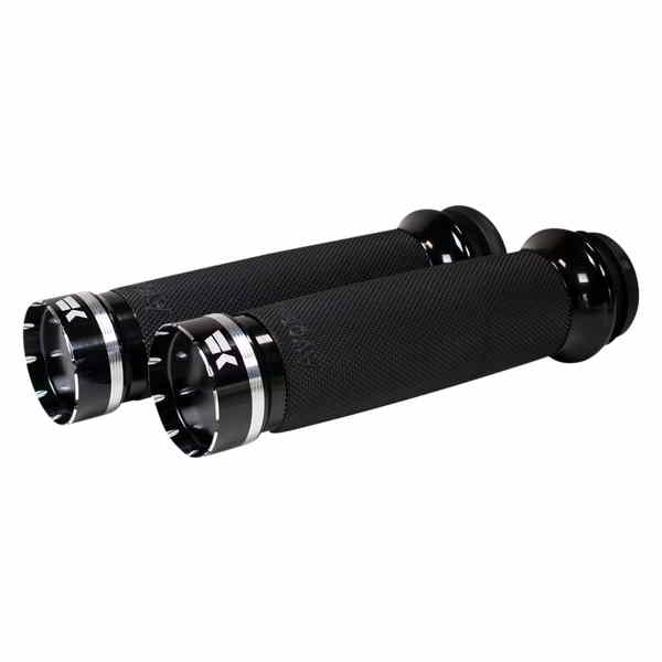 取寄せ グリップ - トレーサー - カスタムコンター - TBW - ブラック クロームワークス Grips - Tracer - Custom Contour - TBW - Black 500100 DRAG 06302723｜ハーレーパーツデポ