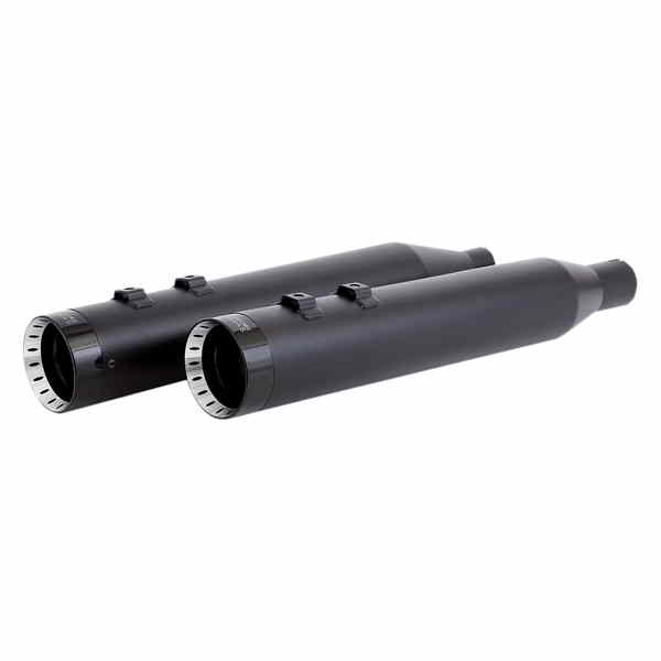 取寄せ 4-1/2インチ HP-PlusR スリップオンマフラー - ブラック タービン付き - ツーリング クロームワークス 4-1/2 HP-PlusR Slip-On Mufflers - Black with Turbine - Touring 202870 DRAG 18011256｜ハーレーパーツデポ