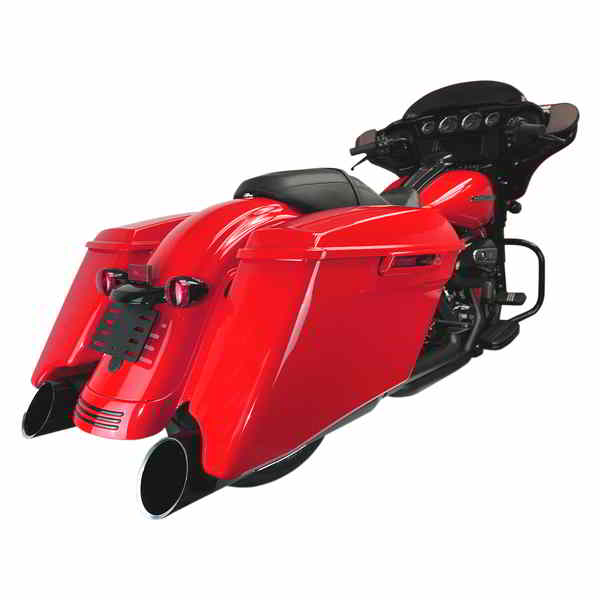 取寄せ 4-1/2インチ HP-PlusR スリップオンマフラー - ブラック エッジ付き - ツーリング クロームワークス 4-1/2 HP-PlusR Slip-On Mufflers - Black with Edge - Touring 202885 DRAG 18011447|ハーレーパーツデポ