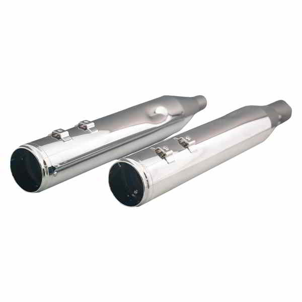 取寄せ 4-1/2インチ HP-PlusR スリップオンマフラー（レースチップ付き） - クローム - ツインカム クロームワークス 4-1/2 HP-PlusR Slip-On Mufflers with Race Tip - Chrome - Twin Cam 202915 DRAG 18011828｜ハーレーパーツデポ
