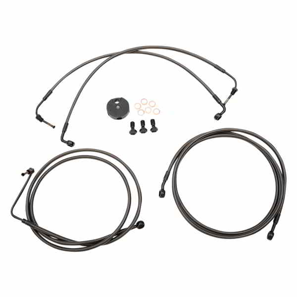 取寄せ ハンドルバーケーブル/ブレーキ＆クラッチライン/ワイヤーキットとコンポーネント LA チョッパーズ Brake Lines - 12 - 14 Ape Hanger Handlebars - Midnight LA-8050B13M DRAG 17414413