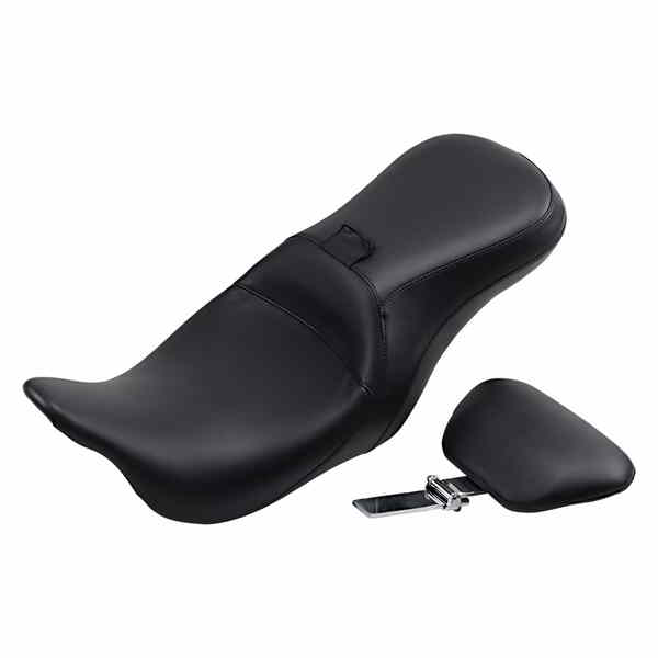 取寄せ アウトキャストシート - 2人乗り - バックレスト付き - スムース - ブラック - FL 08-23 ラペラ Outcast Seat - 2-Up - With Backrest - Smooth - Black - FL '08-'23 LK-997BR DRAG 08011229