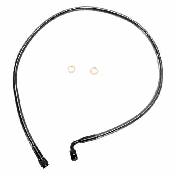 取寄せ ブレーキライン - 10 mm-90&deg; - 32インチ - ブラックパール マグナム Brake Line - 10 mm-90&deg; - 32 - Black Pearl AS47232 DRAG 17414094｜ハーレーパーツデポ 13,173円