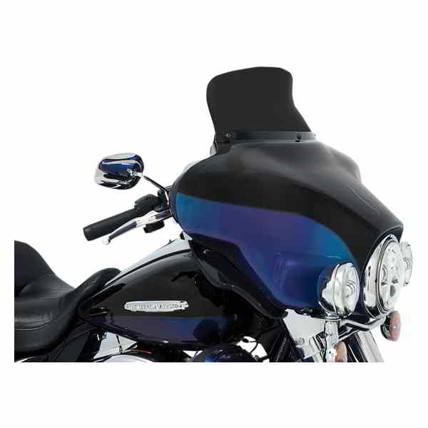取寄せ スポイラー ウインドシールド - 6-1/2インチ - ダークブラックスモーク - 96-13 FLH メンフィスシェード Spoiler Windshield - 6-1/2 - Dark Black Smoke - '96-'13 FLH MEP84410 DRAG 23100665｜ハーレーパーツデポ