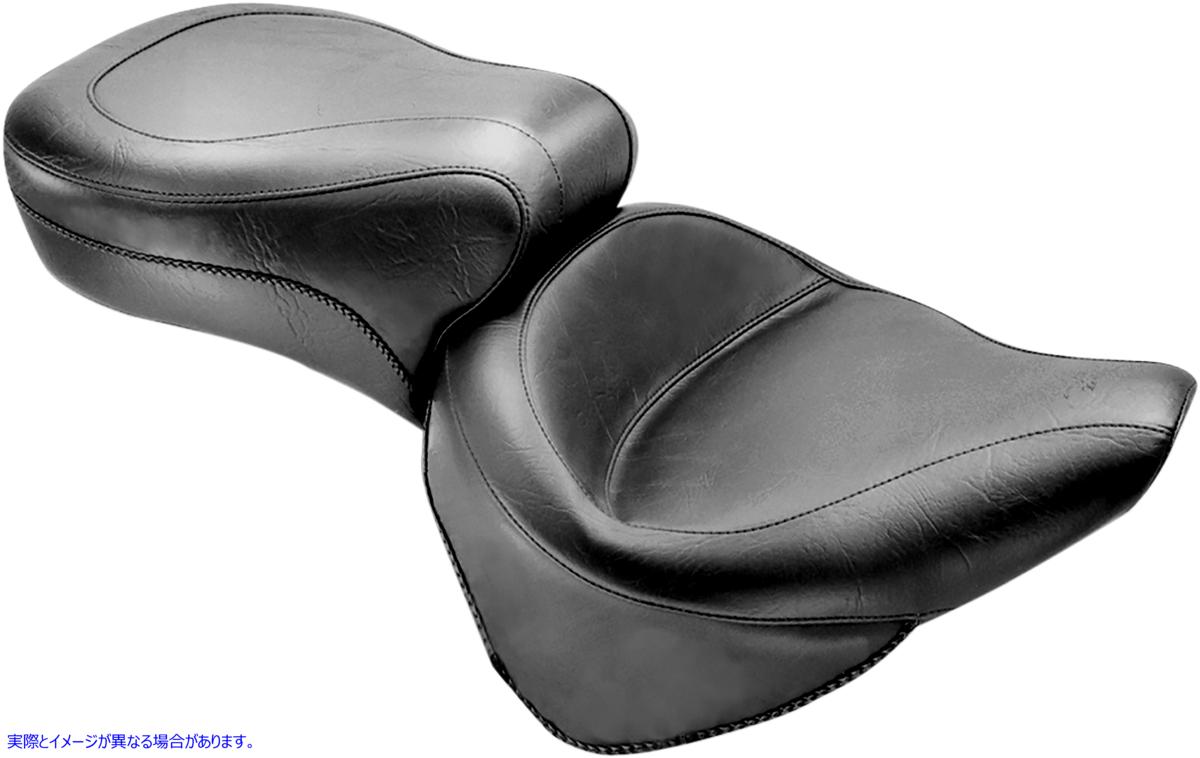 取寄せ ヴィンテージスタイルシート - ワイド - スムース - ブラック - ソフテイル マスタング Vintage Style Seat - Wide - Smooth - Black - Softail 75735 DRAG 08020319