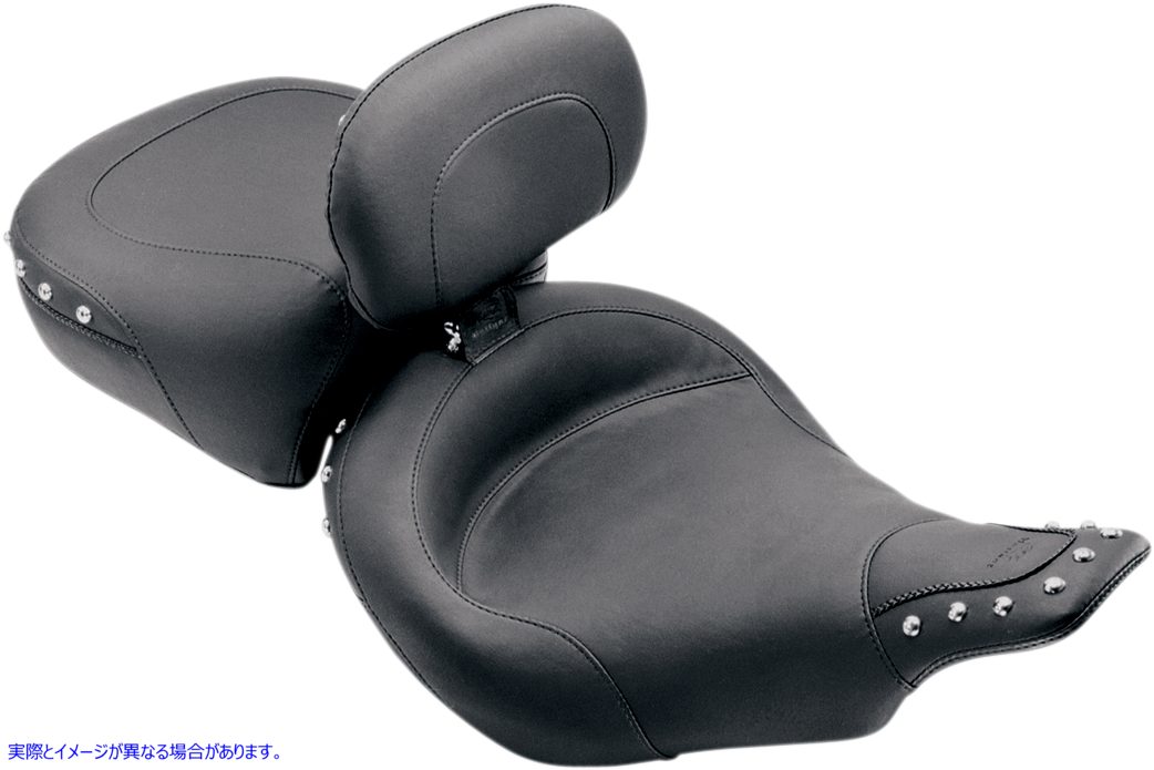 取寄せ ワイドソロシート - バックレスト付き - ヴィンテージ - ブラック - スムース - ソフテイル 06-10 マスタング Wide Solo Seat - With Backrest - Vintage - Black - Smooth - Softail '06-'10 79530 DRAG 08020532