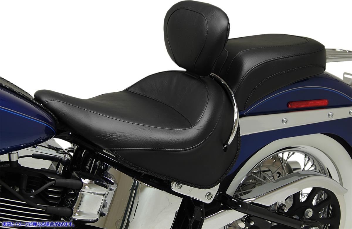 取寄せ ワイドリアシート - スタッズ付き - ブラック - FLST 05-17 マスタング Wide Rear Seat - Studded - Black - FLST '05-'17 76236 DRAG 08020897