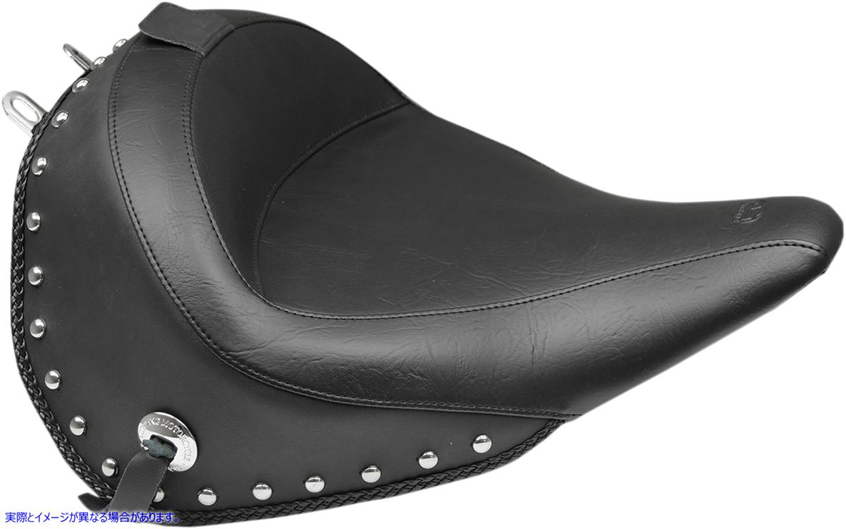 取寄せ ワイドソロシート - 背もたれ付き - ブラック - スタッズ付きコンチョ マスタング Wide Solo Seat - With Backrest - Black - Studded W/Concho 79915 DRAG 08020898