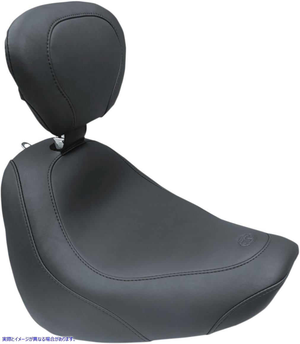 取寄せ シート - ワイドトリッパー ソロ - バックレスト付き - スムース - ブラック マスタング Seat - Wide Tripper? Solo - with Backrest - Smooth - Black 79336 DRAG 08021080