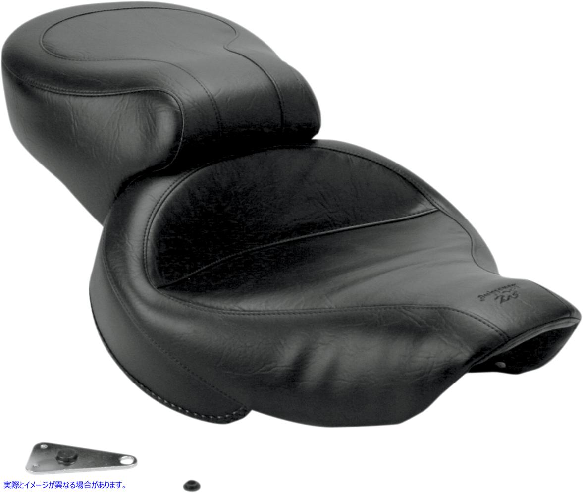 取寄せ ヴィンテージスタイルシート - ワイド - スムース - ブラック - ダイナ マスタング Vintage Style Seat - Wide - Smooth - Black - Dyna 75111 DRAG 08030222