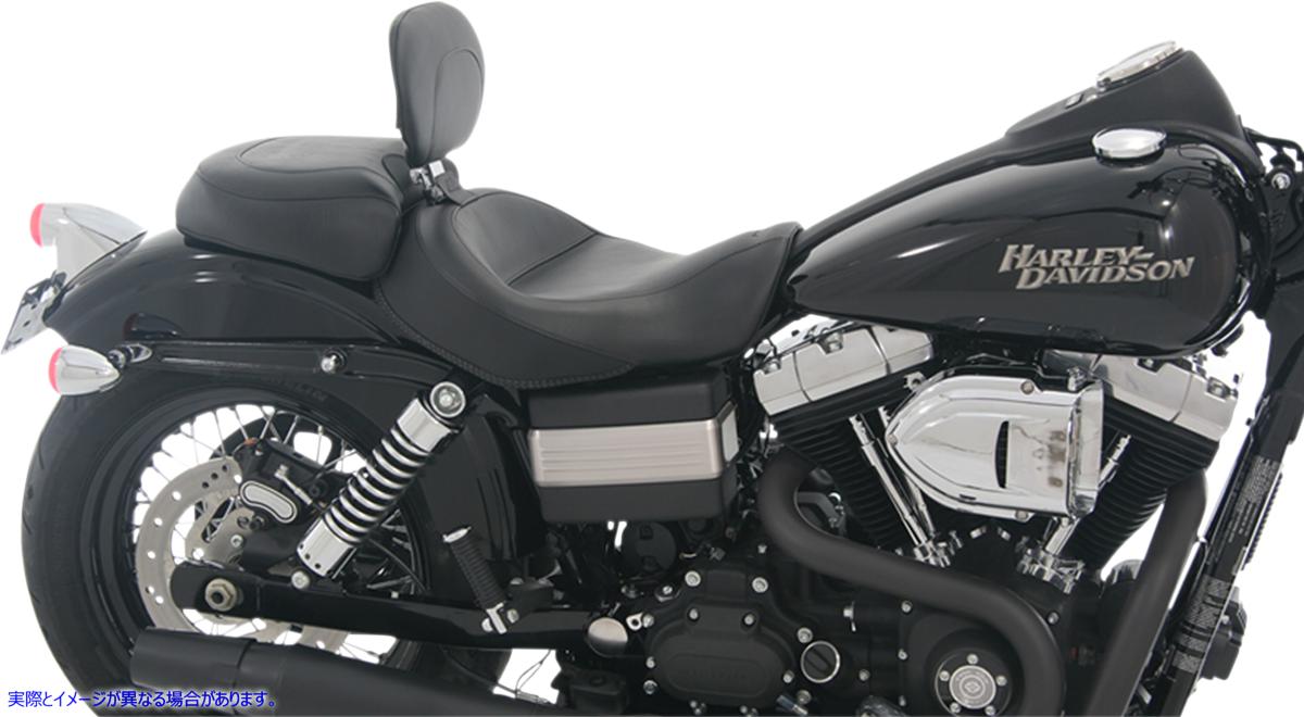 取寄せ ワイドリアシート - スムース - ブラック - FXD 06-17 マスタング Wide Rear Seat - Smooth - Black - FXD '06-'17 79359 DRAG 08030313|ハーレーパーツデポ