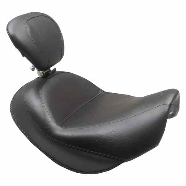 取寄せ ワイドツーリングソロシート - ブラック - プレーン - ドライバーバックレスト付き - C90T 15-19 マスタング Wide Touring Solo Seat - Black - Plain - with Driver Backrest - C90T '15-'19 89206 DRAG 08102393
