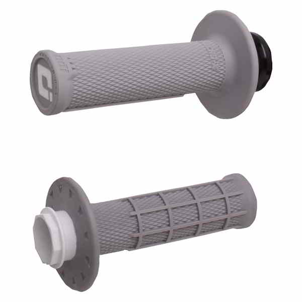 取寄せ Micro-X ハーフワッフル v2 ロックオングリップ - グレー/シルバー オーディーアイ Micro-X Half-Waffle v2 Lock-On Grips - Gray/Silver H36MXG DRAG 06303292