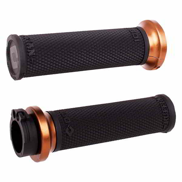取寄せ Ruffian ロックオン ストリートグリップ - ケーブル - ブラック/ブロンズ オーディーアイ Ruffian Lock-On Street Grips - Cable - Black/Bronze V30HCWB-Z DRAG 06303397