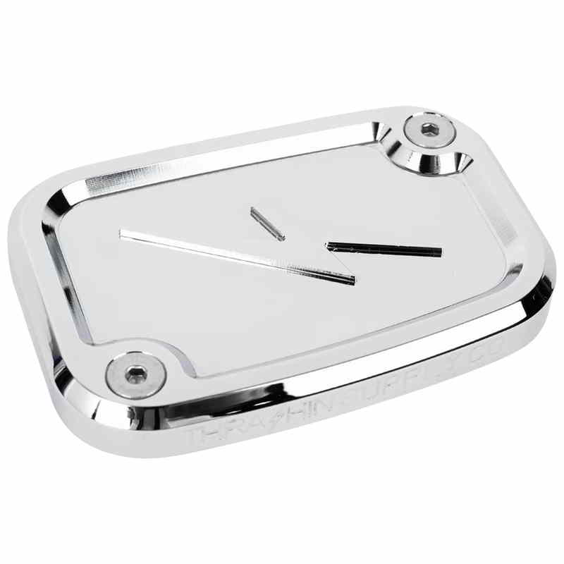 取寄せ マスターシリンダーカバー - ブレーキ - フロント - クローム スラッシン サプライ Master Cylinder Cover - Brake - Front - Chrome TSC-3176-3 DRAG 06102386