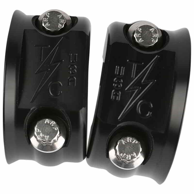 取寄せ ブレーキ/クラッチパーチクランプ - ブラック スラッシン サプライ Brake/Clutch Perch Clamps - Black TSC-2703-1 DRAG 06150325|ハーレーパーツデポ