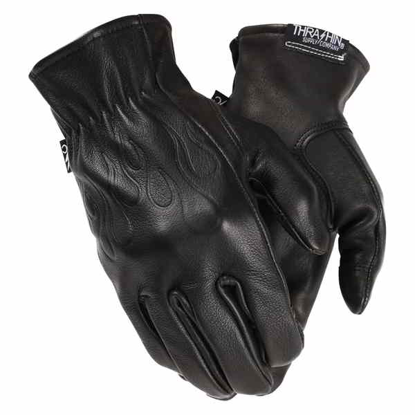 取寄せ ローパー レザーグローブ - ブラック - Sサイズ スラッシン サプライ Roper Leather Gloves - Black - Small TRG-01-08 DRAG 33015376｜ハーレーパーツデポ