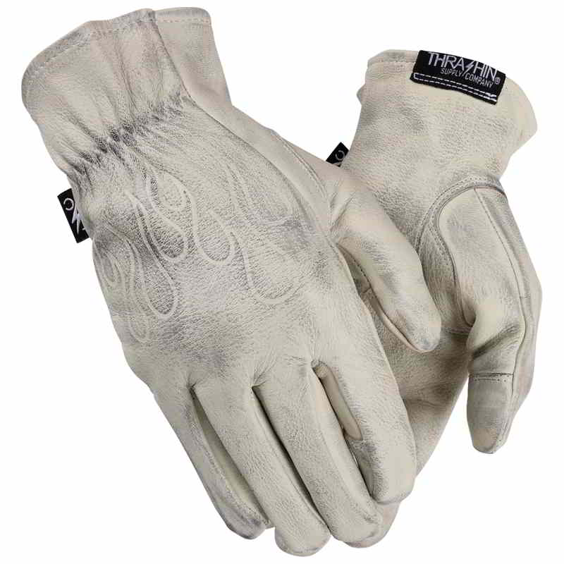 取寄せ ローパー レザーグローブ - ボーンホワイト - XS スラッシン サプライ Roper Leather Gloves - Bone White - XS TRG-00-07 DRAG 33015382|ハーレーパーツデポ