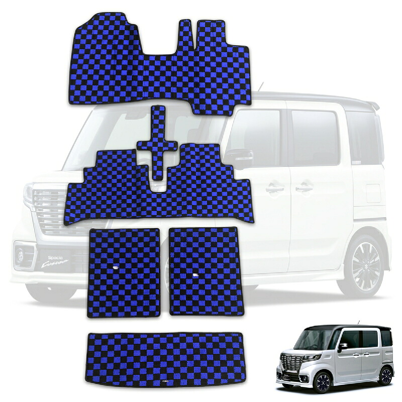 新型 スペーシア フロアマット カスタム マット MK53S ラゲッジマット トランクマット フルセット マット ブルー AP-FM0304305BB