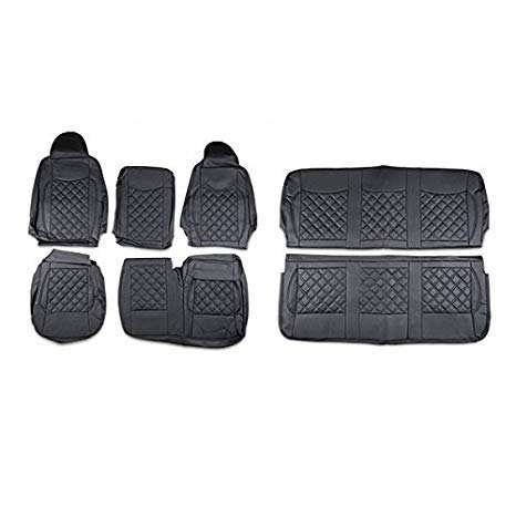ハイエース 200系 DX専用 ダイヤカット レザー シートカバー ブラックステッチ フロント セカンド用 H16～H28.5 AP-CV012-FR-BK