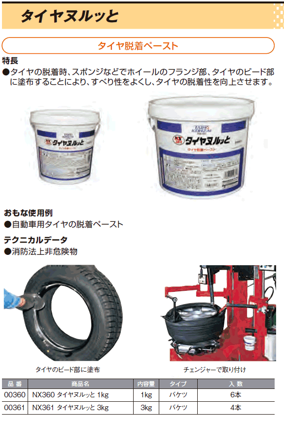 タイヤヌルッと1kg NX360 1kg 1個 タイヤ脱着ペースト すべり性 脱着性