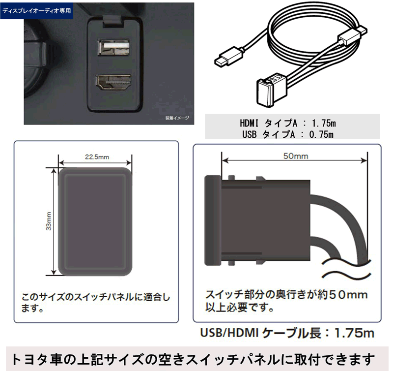 最安値で Alpine アルパイン ディスプレイオーディオ専用 ビルトインusb Hdmi接続ユニット Kcu Y6da トヨタ車アクセサリーソケット向け Fucoa Cl