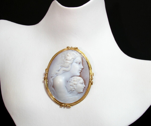 B2525 作家物シェルカメオ 最高級18金無垢ブローチ/トップ 重さ25.2g 幅56.0×56.0mm シェルカメオ ブローチの通販