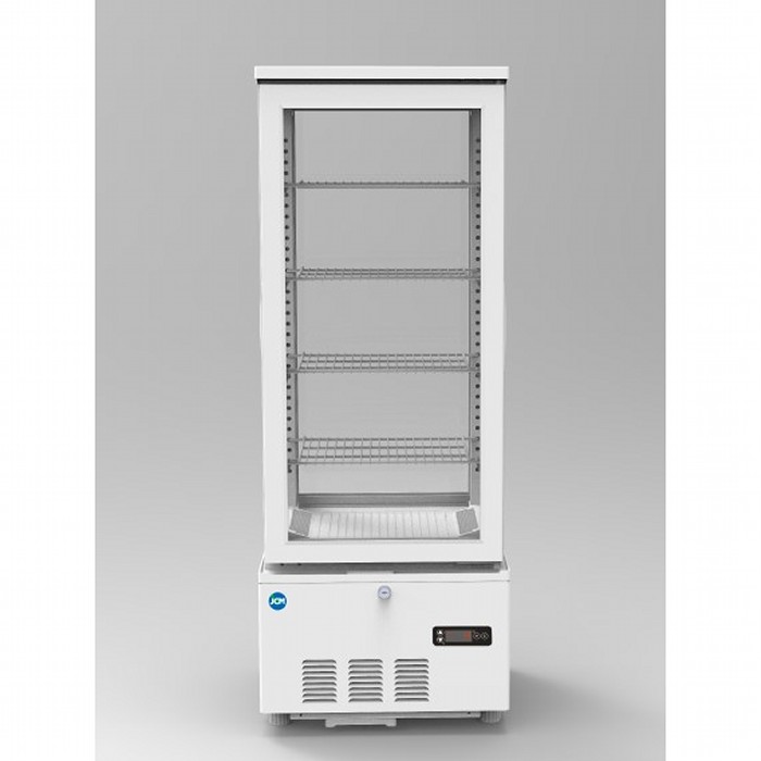 JCM 4面硝子冷蔵陳列棚 両面扉 2℃～12℃ 103L JCMS-103W 電気冷蔵庫 ジェーシーエム【日にち任じる不可・法人/バス発着場軒先車上渡し貨物輸送無料・沖縄北海道離島貨物輸送別途】
