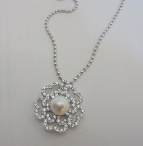 真珠ペンダント・SVお花モチーフあこや本真珠ネックレス ペンダント/8.0mm/【通販】【楽ギフ_包装】【アコヤ真珠】【RCP】｜パールコレクション　ＳＨＩＮＷＡ 14,688円