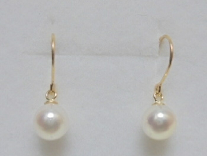 真珠ピアス・あこや本真珠ピアス/K18 4.5-5.0mm　フックタイプ【通販】【楽ギフ_包装】【アコヤ真珠】【三重県伊勢志摩】【RCP】｜パールコレクション　ＳＨＩＮＷＡ