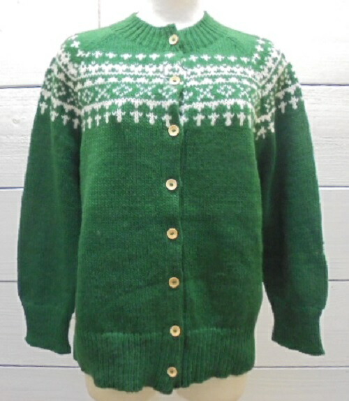 ESTELLE  PERU KNIT エステール ペルー共和国編み物 ノース柄 ウールニットカーディガン【通信販売】【楽ギフ_荷造り】