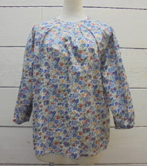 Parkes パークス リバティ 売れ筋商品|||Liberty 花プリント7分袖 衿付き ブラウス Amazon.co.jp: (パークス) Parkes リバティ Liberty 花プリント