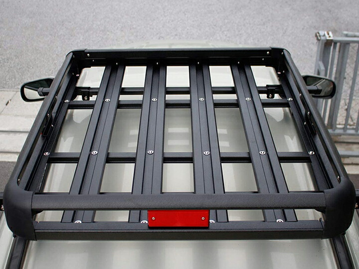 ルーフマウントカーゴラック アルミ製 ブラック ルーフラック ルーフバスケット ルーフボックス ルーフキャリア カーキャリア キャンプ アウトドア レジャー 軽い 丈夫 簡単取付 送料無料 Ptr07 Sermus Es