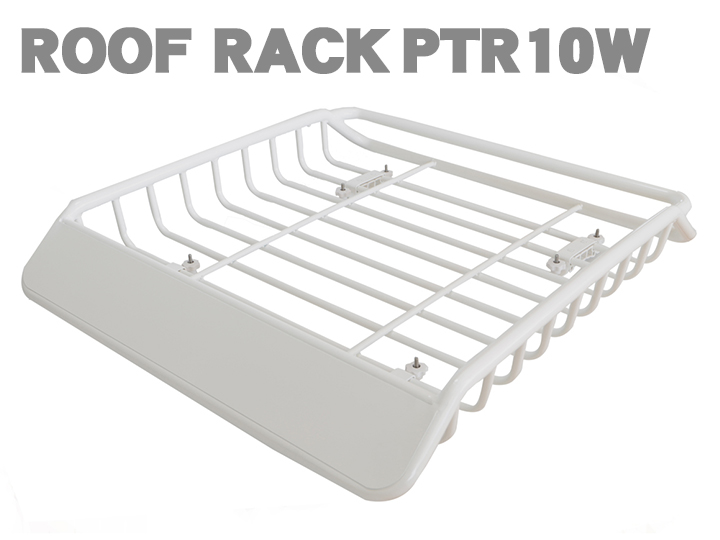 ルーフマウントカーゴラック ホワイト 白 ルーフラック ルーフバスケット ルーフボックス ルーフキャリア カーキャリア キャンプ アウトドア レジャー 軽い 丈夫 簡単取付 送料無料 Ptr10w Cdm Co Mz