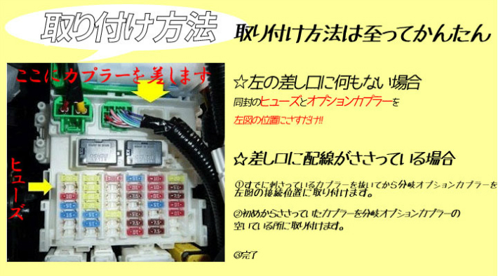 楽天市場 送料無料 ホンダピカイチ フリード Gb5 6 フリードプラス フリードハイブリッド Gb7 8 電源取り 分岐オプションカプラー ヒューズボックスに挿すだけ ドラレコ 電源取りに ドライブレコーダー 日本製 公式 ピカイチ楽天市場店