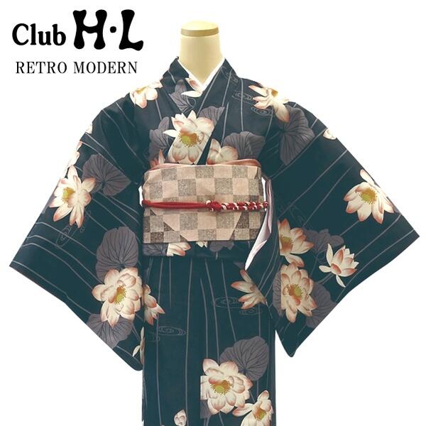 【レトロモダンきもの】【御召しもの単品】H・L 御召しもの【No.88】黒 蓮 花【選べる8柄】きもの 小紋 袷 お嬢さん会 出来事 今めかしい 愛くるしい レトロ お出かけ 京都 ほっつき歩く 心地よい 普段着 洗える【E】