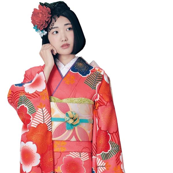 楽天市場】【振袖 着物】H・L 絵羽 振袖 着物【単品】【6】赤系 大花