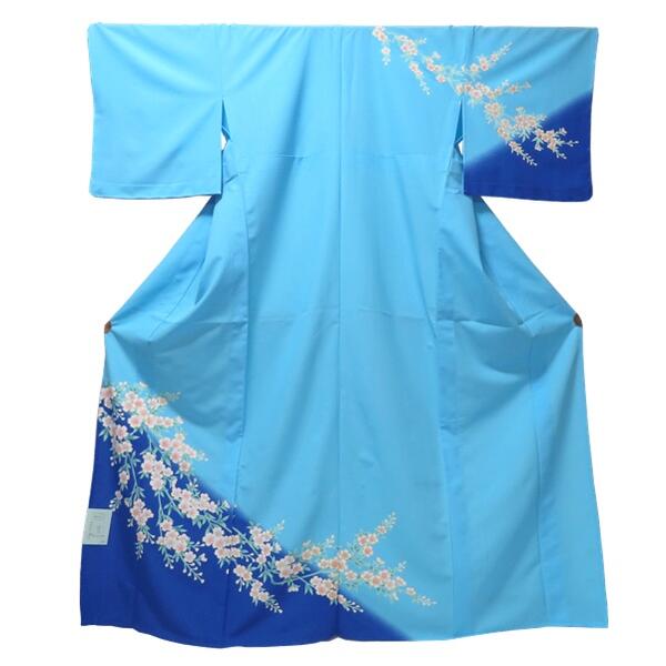 楽天市場】【単衣付下げ】仕立上り【日本製】渋い菊の花 群青色（090