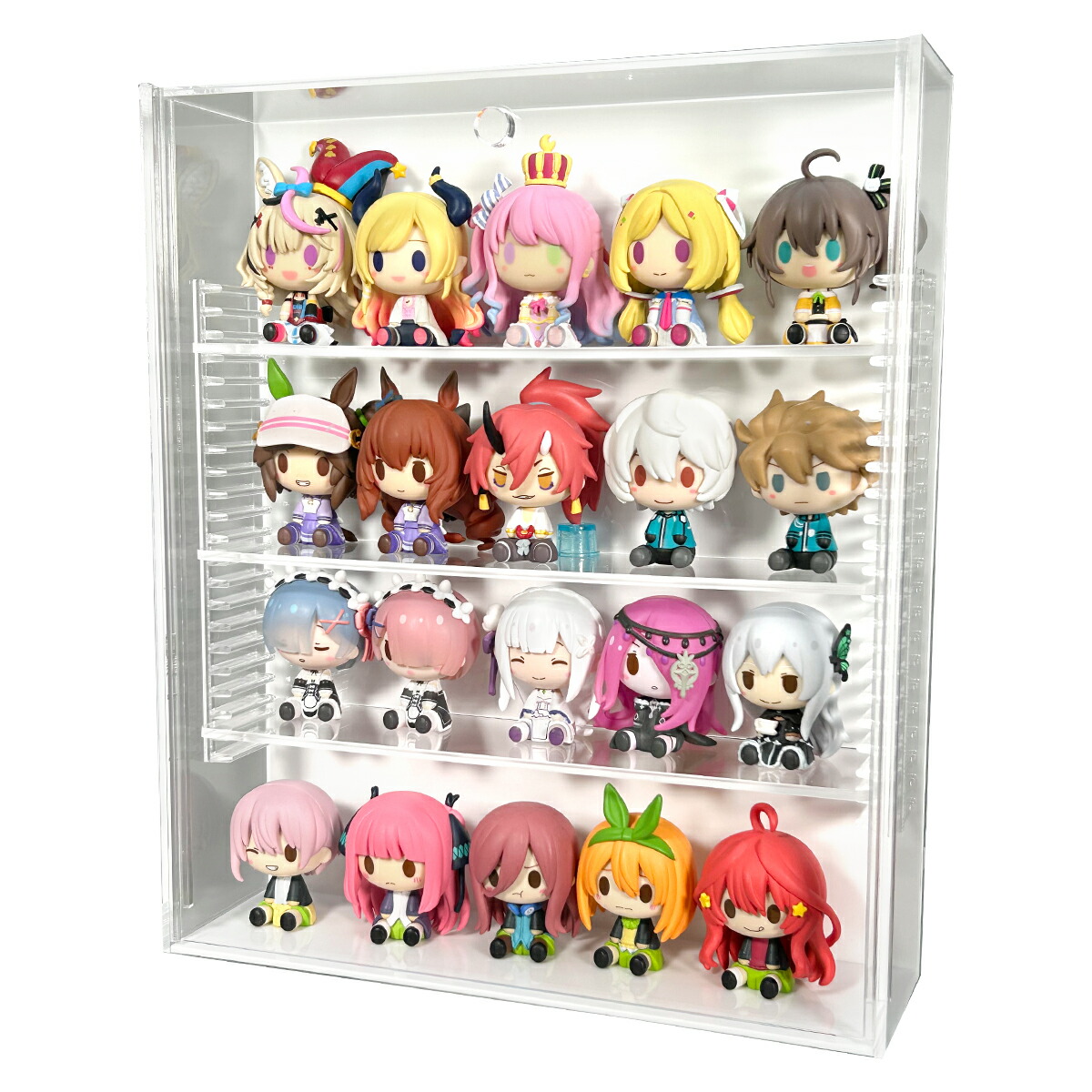 【可動棚】ミニフィギュア・アクスタ専用アクリルコレクションケース 幅22cm (背面白)