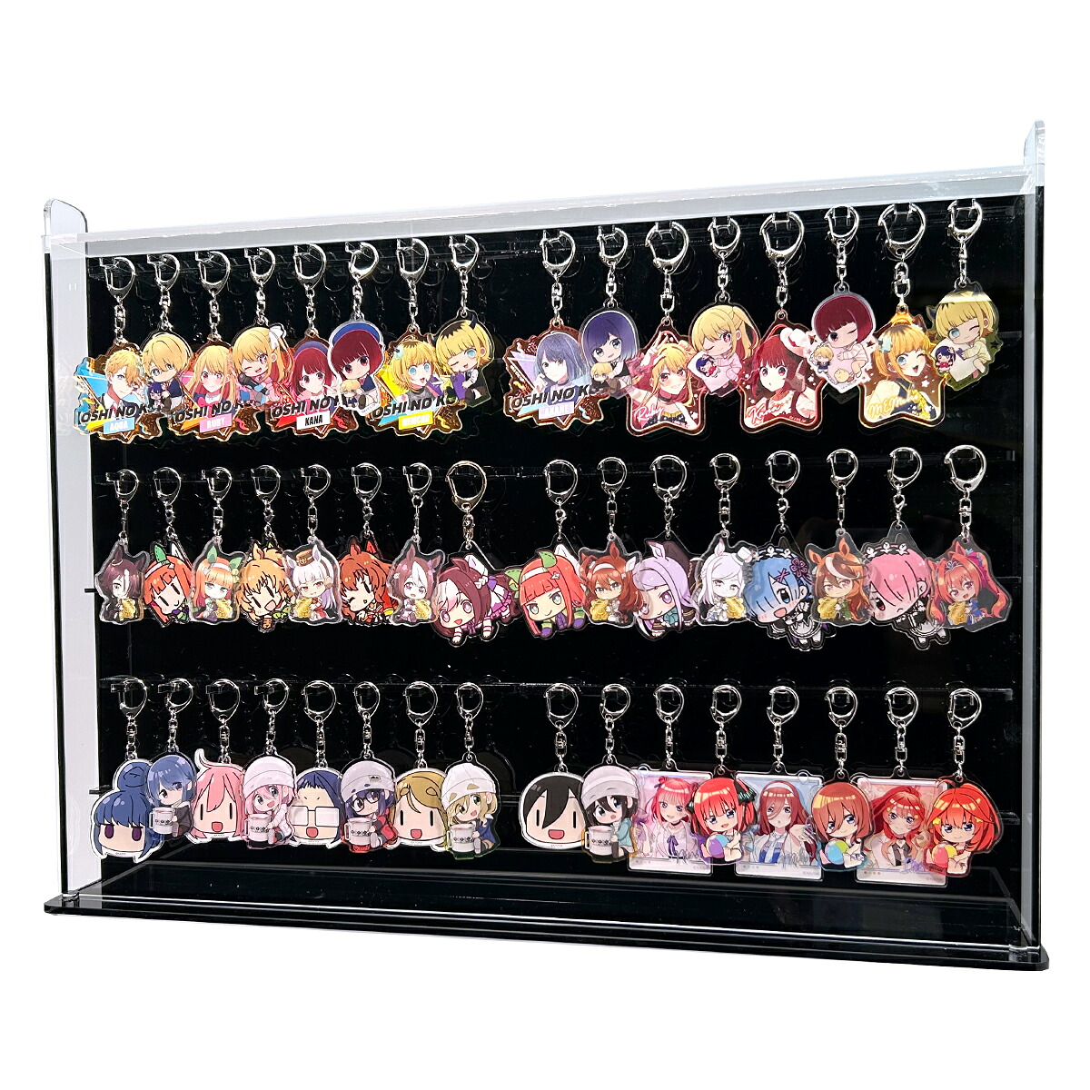 幅60cm クリア背面黒 アクリルキーホルダーケース/アクキーケース/コレクションケース 収納｜プラスアート