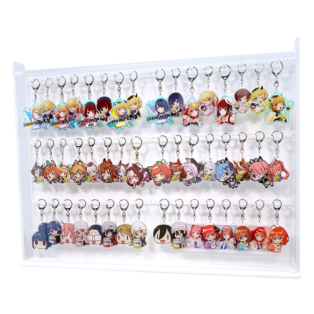 幅60cm クリア背面白 アクリルキーホルダーケース/アクキーケース/コレクションケース 収納｜プラスアート